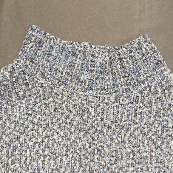 St Johns Bay Sweater Womens XL Blue Gray Mock Neck Textured Knit Pullover - Picture 6 of 13